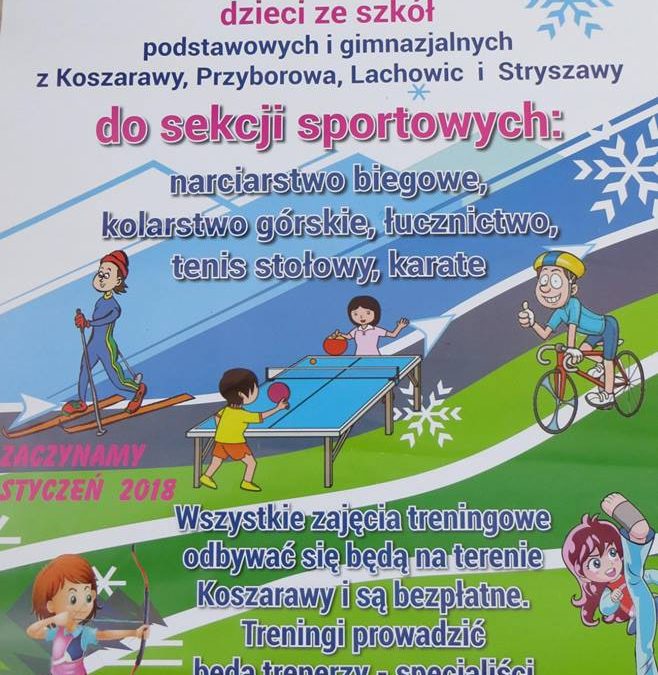 Trenuj z nami: biegi narciarskie, kolarstwo górskie, łucznictwo, tenis stołowy i karate w Koszarawie!